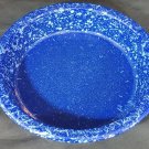 VINTAGE ENAMELED BLUE SPECKLED PIE DISH MADE IN USA