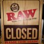 LARGE RAW OPEN CLOSED ROLLING PAPERS SOLD HERE SIGN HEMP ROPE WOOD