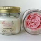 Pampered Senses Candles Peony 8 oz Soy Candle Jar
