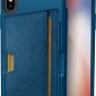 IPhone Xs Wallet Case Slim Kickstand Wireless Charging Protective Cover Blue NEW