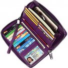 Lavemi Women's RFID Blocking Real Leather Zip Around Wallet Clutch Large Travel