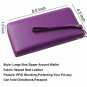 Lavemi Women's RFID Blocking Real Leather Zip Around Wallet Clutch Large Travel