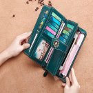 Women Wallets Roomy RFID Blocking Genuine Leather Long Trifold Clutch Purse