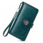 Women Wallets Roomy RFID Blocking Genuine Leather Long Trifold Clutch Purse
