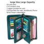 Women Wallets Roomy RFID Blocking Genuine Leather Long Trifold Clutch Purse