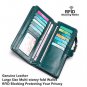 Women Wallets Roomy RFID Blocking Genuine Leather Long Trifold Clutch Purse