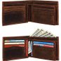 Handmade RFID Blocking Genuine Leather Bifold Wallets with Coin Pocket Designer