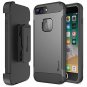 iPhone 8 Plus Case with Holster Heavy Duty Shockproof Protective Cover Gray