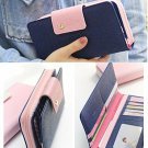Women Wallet Multicard Two Fold Long Zipper Clutch Purse Handbag Keychain