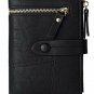 Womens RFID Blocking Black Leather Organized Wallets Purse Compact Bifold Clutch