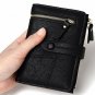 Womens RFID Blocking Black Leather Organized Wallets Purse Compact Bifold Clutch