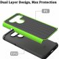 LG V40 Case Dual Layer Drop Protection Armor Shockproof Lightweight Slim Green