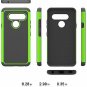 LG V40 Case Dual Layer Drop Protection Armor Shockproof Lightweight Slim Green