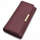 Soft Leather Wallet Women Trifold Multi Card Holder Elegant Clutch Long Purse