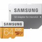 Samsung 100MB/s (U3) MicroSD EVO Memory Card with Adapter 64 GB (MBMP64GA/AM)