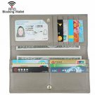 Women RFID Blocking Ultra Slim Leather WalletClutch Wallet(Gray)