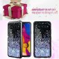Caka LG V40 Glitter Case Luxury Bling Flowing Liquid Floating Sparkle BluePurple