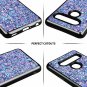 Caka LG V40 Glitter Case Luxury Bling Flowing Liquid Floating Sparkle BluePurple