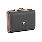 Womens Wallet Metal Frame Small Clutch Cards Holder kisslock Closure Black