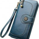 Women's Wallet RFID Blocking Large Capacity Zip Around Clutch Travel Purse Green
