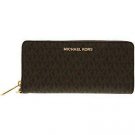 Michael Kors Jet Set Travel Monogram Zip Around Travel Wallet Wristlet (Brown 20