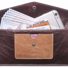 Borgasets Women's Wallet Leather RFID Blocking Ultrathin Envelope Ladies