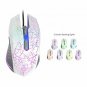 USB Wired Gaming Mouse 2400 DPI 7 Auto-Changing Color's 6 Buttons Computer White