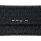 Michael Kors Jet Set Travel Large Trifold Leather Wallet (Black PVC 2018)