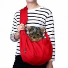 Pet Bag Carrier Hands Free Outdoor Travel Bag Small DOgs And Cats Reversible Red
