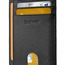 Wallet For Men RFID Blocking Slim Minimalist Leather Cross Card Holder Black