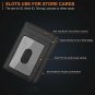 Wallet For Men RFID Blocking Slim Minimalist Leather Cross Card Holder Black