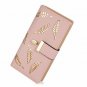 Women's Long Leaf Bifold Wallet Leather Card Holder Purse Zipper Buckle Elegant
