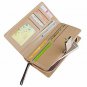Women's Long Leaf Bifold Wallet Leather Card Holder Purse Zipper Buckle Elegant