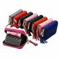 Women's RFID Blocking 15 Slots Card Holder Leather Zipper Accordion Wallet,Red
