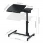 LANGRIA Laptop Rolling Cart Table Height Adjustable Mobile Laptop Stand Desk