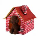 Pet Bed House For Dog Cat And Puppy Warm Soft Comfort Detachable Cushion Red New