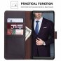 Samsung Galaxy Note 8 Wallet Case Genuine Leather Card Slots Cash Holder Brown