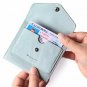 Wallet For Women RFID Blocking Mini Purse Compact Genuine Leather Pocket Blue
