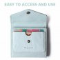 Wallet For Women RFID Blocking Mini Purse Compact Genuine Leather Pocket Blue