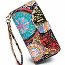 Women's Wallet Bifold Purse Clutch Wallet Card Zipper Around Bohemian Style