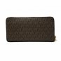 Set Travel Wallet Zip Around Coin Pocket Large Wristlet Durable Slim Brown