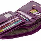 YALUXE Women's Small Genuine Leather BiFold Wallet Multi Card Organizer w