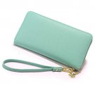 Wallet Women Large Soft Leather Wristlet Card Organizer Phone Holder Clutch Blue