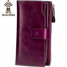 Itslife Women's RFID Blocking Large Capacity Luxury Wax Genuine Leather