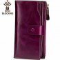 Itslife Women's RFID Blocking Large Capacity Luxury Wax Genuine Leather