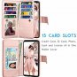 Samsung Galaxy S9 Wallet Case PU Leather Detachable Credit Card Kickstand Pink