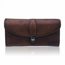Women's Ladies Large Capacity Handmade Dip Dye Genuine Leather Wallet Card Holde