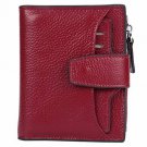AINIMOER Women's RFID Blocking Leather Small Compact Bifold Zipper Pocket Wall