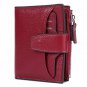 AINIMOER Women's RFID Blocking Leather Small Compact Bifold Zipper Pocket Wall