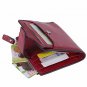 AINIMOER Women's RFID Blocking Leather Small Compact Bifold Zipper Pocket Wall